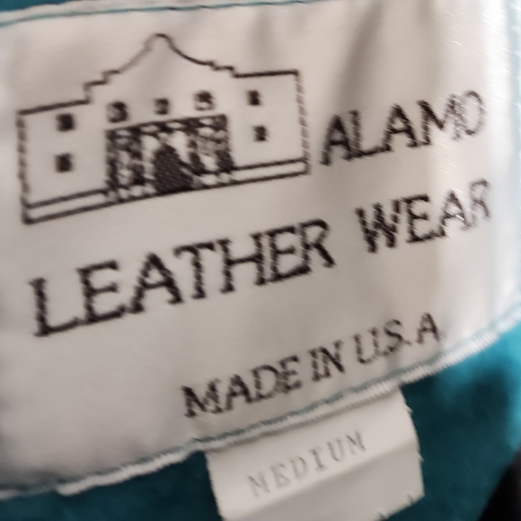 Teal Fringe Suede Jacket - Picture 3 of 3